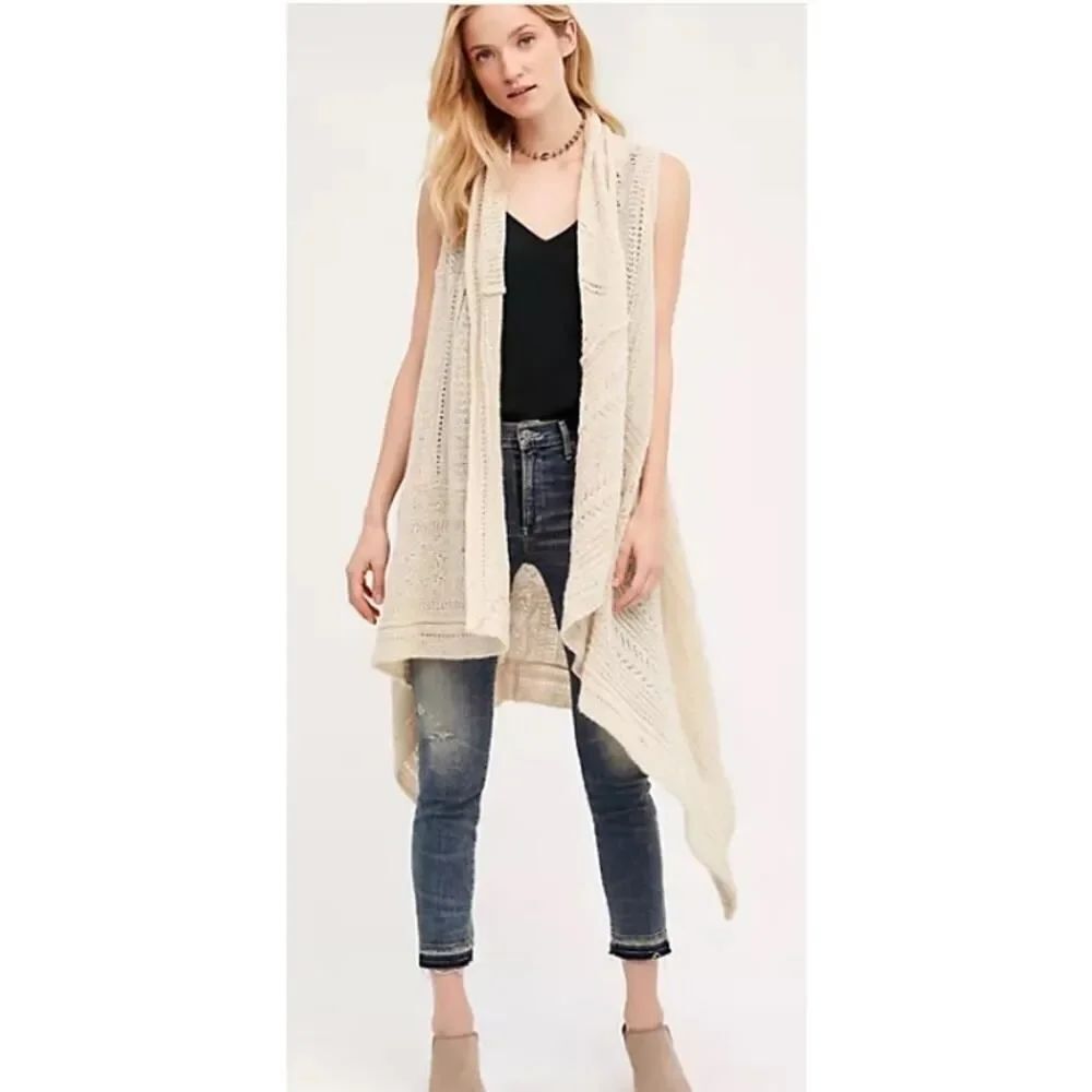 Anthropologie Angel of the North Lua Pointelle Knit Vest Women’s M/L